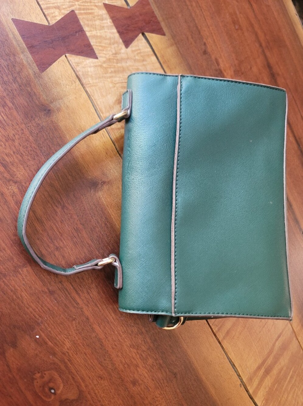 Anne Klein Green Flap Top Handle Satchel - Picture 7 of 13